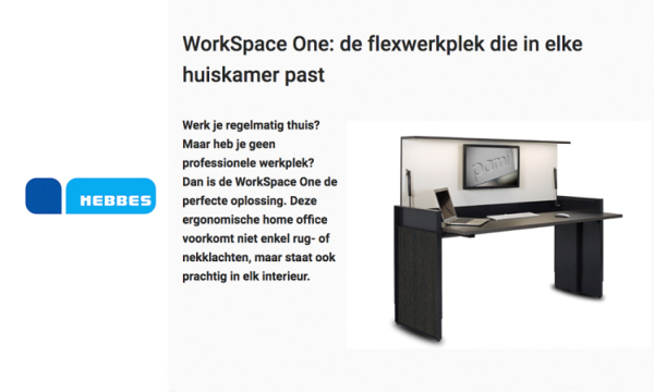Hebbes: de flexwerkplek die in elke huiskamer past image