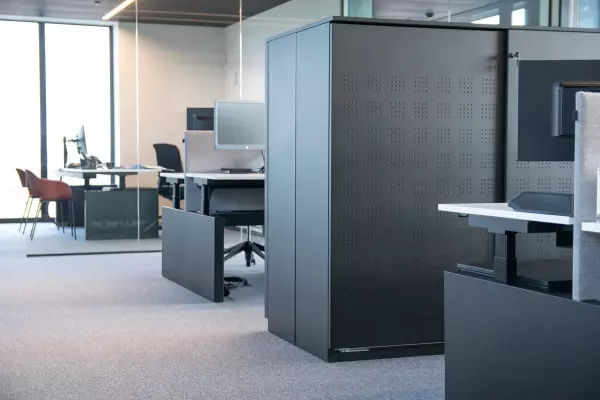 Sliding door cabinet Van Zon Pami sliding door cabinet with acoustic wall