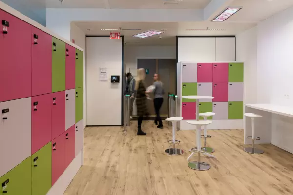 Lockers DKV Lockers with colourful doors